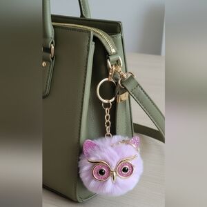 New Cute Owl Keychain with Pink and Purple Accents
